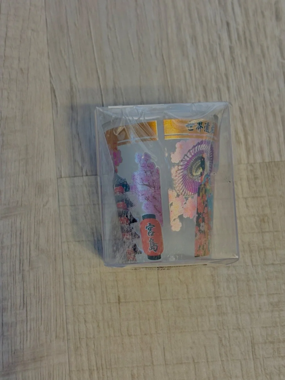 Souvenir Shot Glass from Japan Aki Miyajima Hiroshima Shrine Brand New Sealed